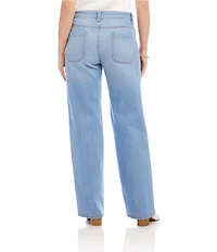 Karen Kane Petite Size Lauren Patch Pocket Wide-Leg Jeans