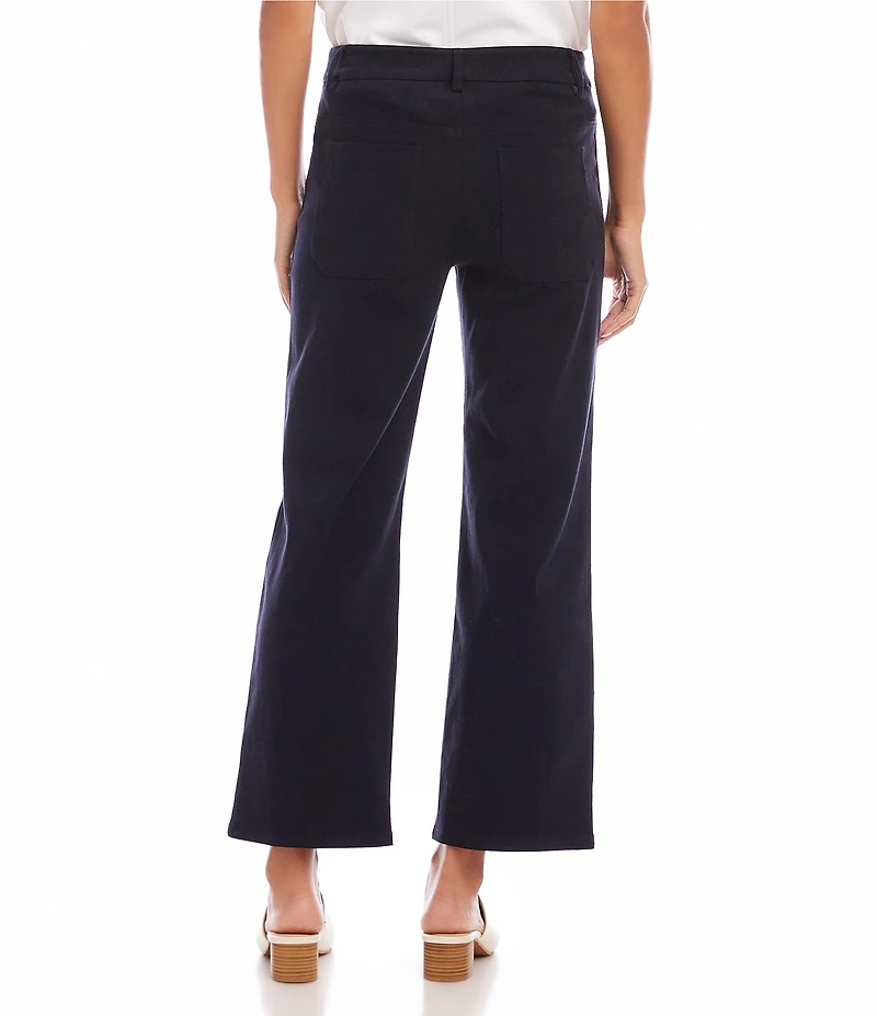 Karen Kane Petite Size Lauren Wide-Leg Patch Pocket Cropped Pants