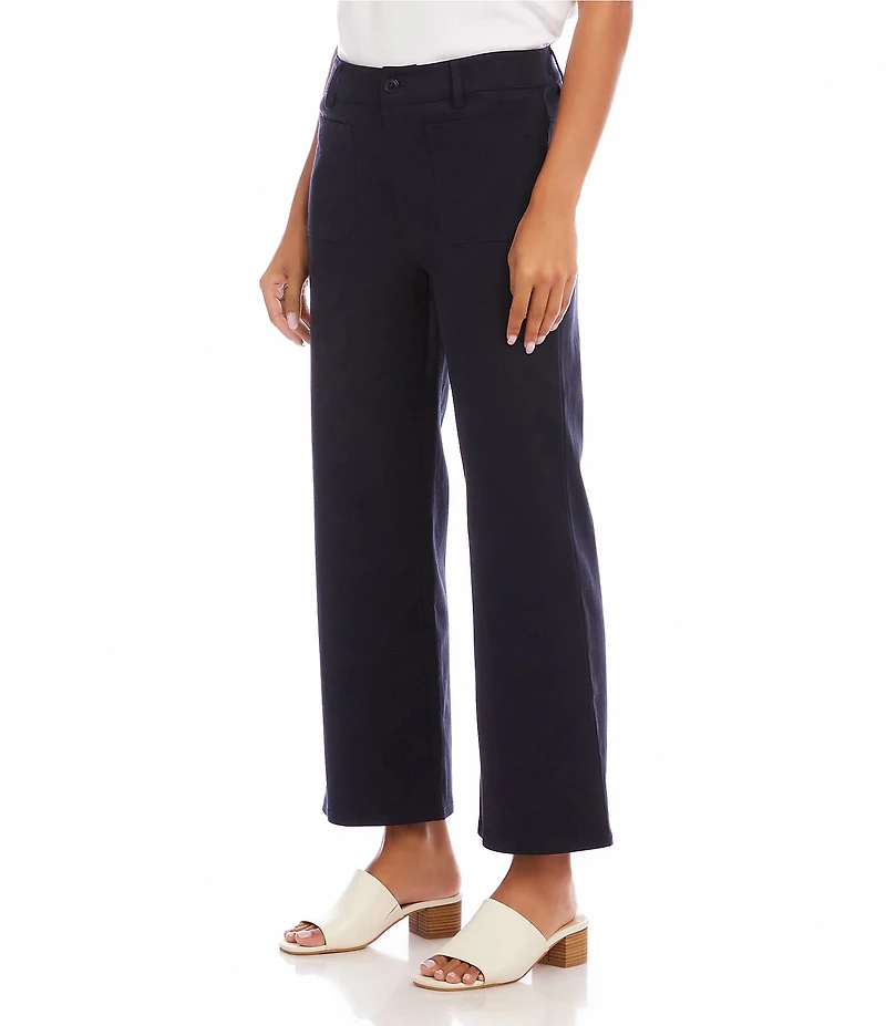 Karen Kane Petite Size Lauren Wide-Leg Patch Pocket Cropped Pants