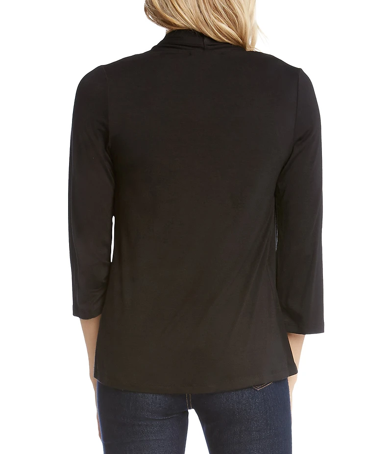 Karen Kane Petite Size Molly Soft Jersey Knit Open Front Cardigan