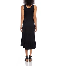 Karen Kane Petite Size Sleevless Scoop Neck Tiered Midi Dress