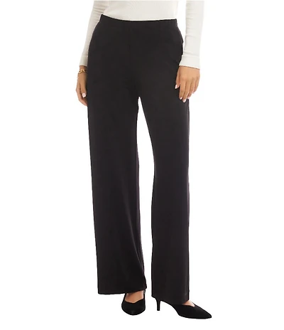 Karen Kane Petite Size Travel Jersey Knit Wide Leg Pull-On Pants