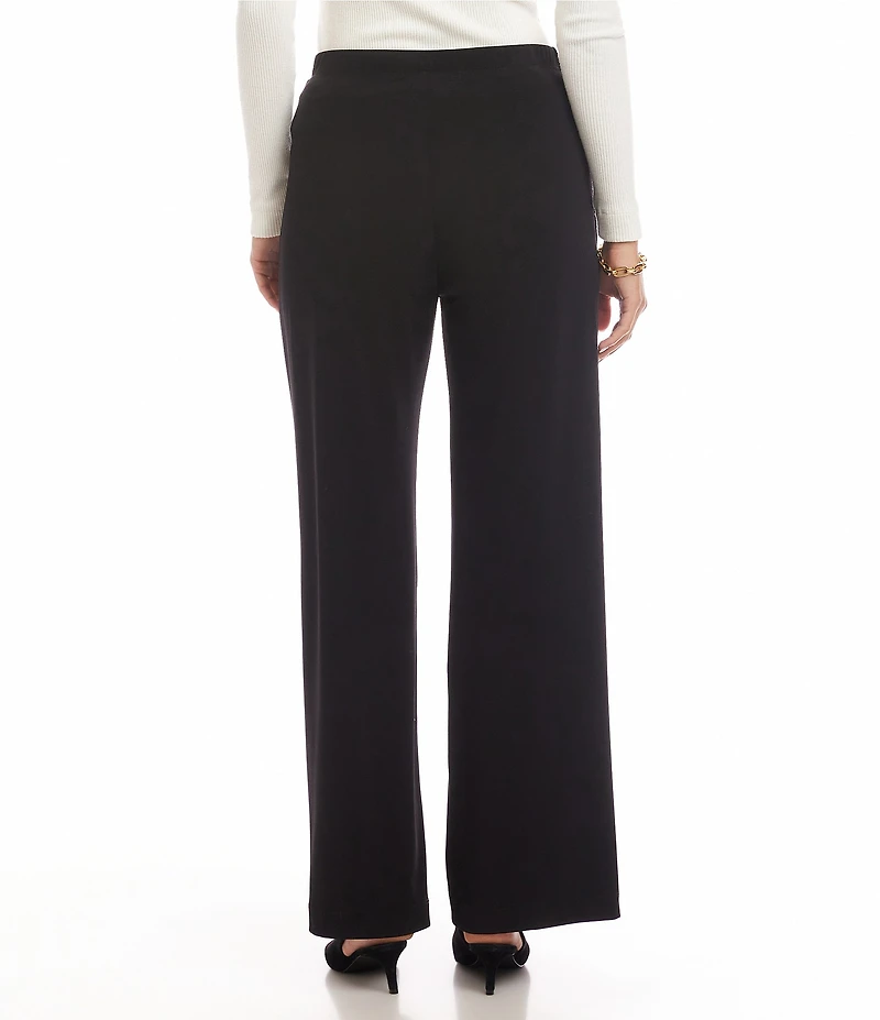Karen Kane Petite Size Travel Jersey Knit Wide Leg Pull-On Pants
