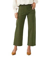 Karen Kane Petite Size Twill High Rise Flared Cropped Pants