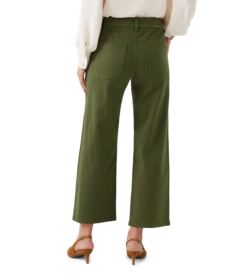 Karen Kane Petite Size Twill High Rise Flared Cropped Pants