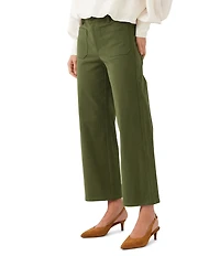Karen Kane Petite Size Twill High Rise Flared Cropped Pants