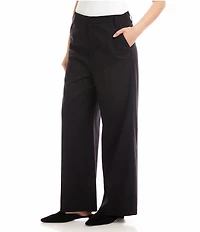 Karen Kane Petite Size High-Rise Sparkle Wide-Leg Trouser Pants