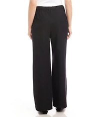 Karen Kane Petite Size High-Rise Sparkle Wide-Leg Trouser Pants