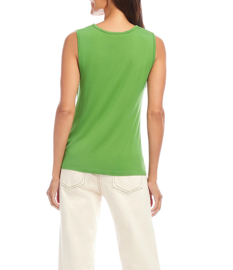 Karen Kane Pick-Up Crew Neck Sleeveless Stretch Jersey Top