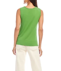 Karen Kane Pick-Up Crew Neck Sleeveless Stretch Jersey Top