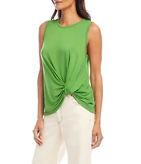 Karen Kane Pick-Up Crew Neck Sleeveless Stretch Jersey Top