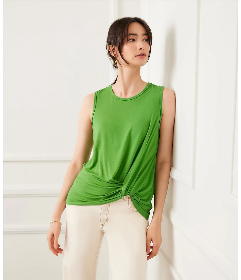 Karen Kane Pick-Up Crew Neck Sleeveless Stretch Jersey Top