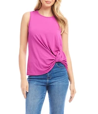 Karen Kane Pick-Up Crew Neck Sleeveless Stretch Jersey Top