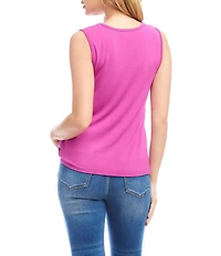 Karen Kane Pick-Up Crew Neck Sleeveless Stretch Jersey Top