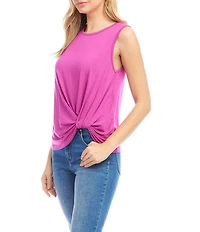 Karen Kane Pick-Up Crew Neck Sleeveless Stretch Jersey Top