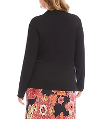 Karen Kane Plus Size Crossover V-Neck Long Sleeve Side Shirred Wrap Top