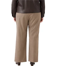 Karen Kane Plus Size Emily Check Stretch Woven Straight Leg Pants