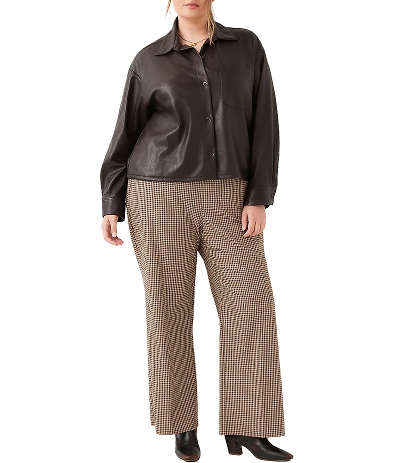 Karen Kane Plus Size Emily Check Stretch Woven Straight Leg Pants