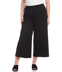 Karen Kane Plus Size High-Rise Cropped Wide-Leg Pull-On Pants