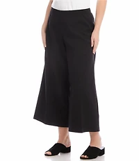 Karen Kane Plus Size High-Rise Cropped Wide-Leg Pull-On Pants