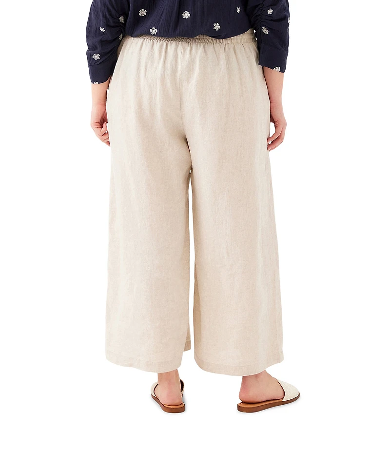 Karen Kane Plus Size High Rise Wide-Leg Pull-On Ankle Pants