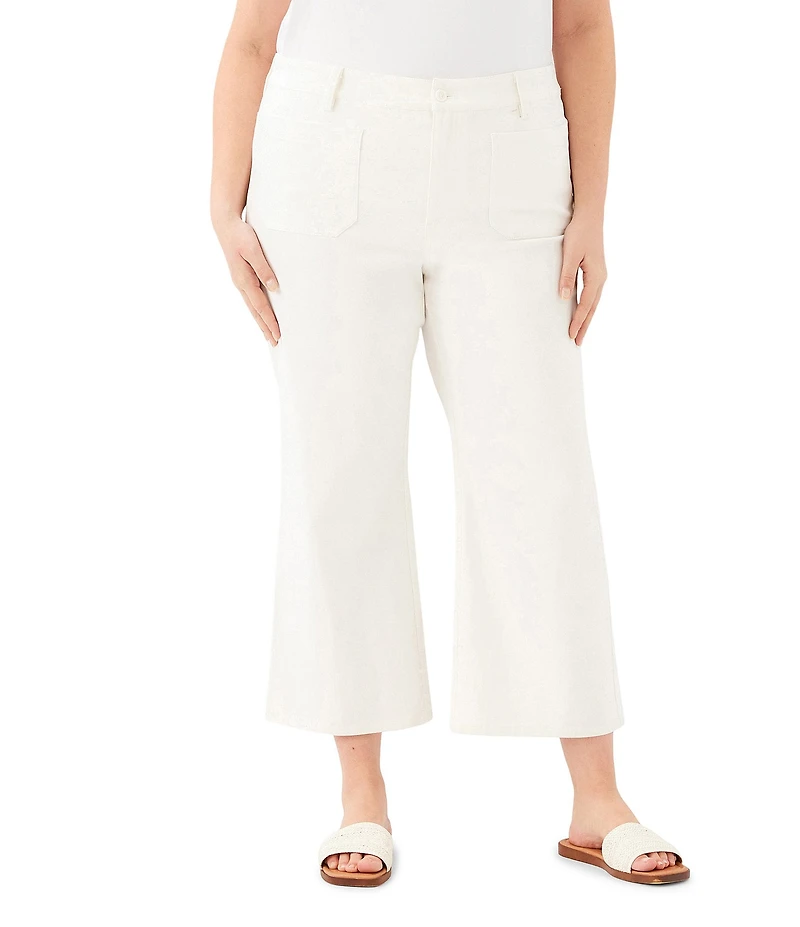 Karen Kane Plus Size Lauren Patch Pocket Wide-Leg Cropped Pants