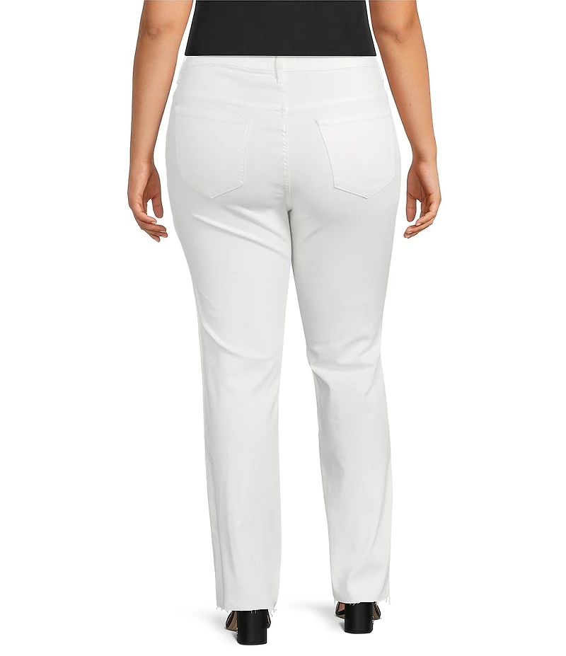 Karen Kane Plus Size Raw Hem Straight Leg Denim Jeans