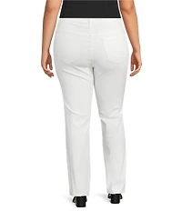 Karen Kane Plus Size Raw Hem Straight Leg Denim Jeans