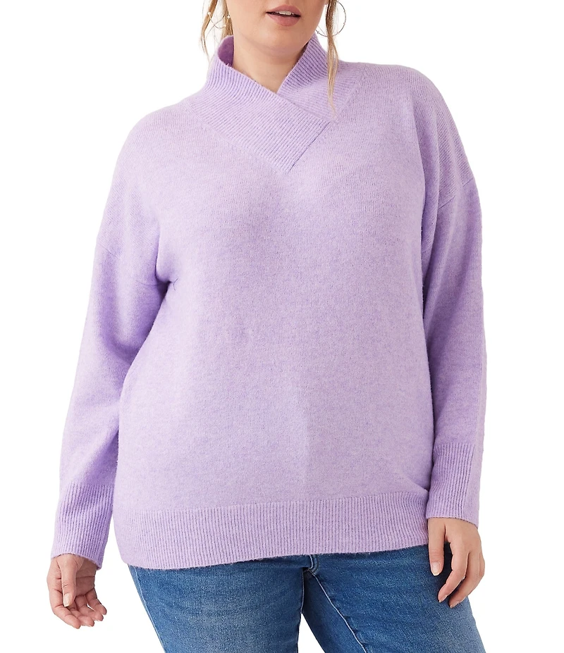 Karen Kane Plus Size Shawl Collar Long Sleeve Sweater