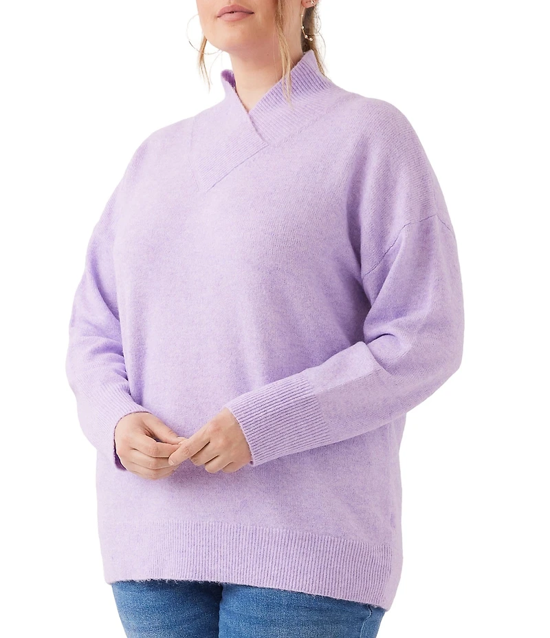 Karen Kane Plus Size Shawl Collar Long Sleeve Sweater