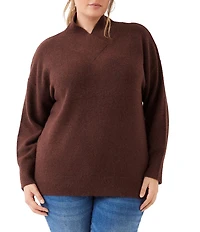 Karen Kane Plus Size Shawl Collar Long Sleeve Sweater