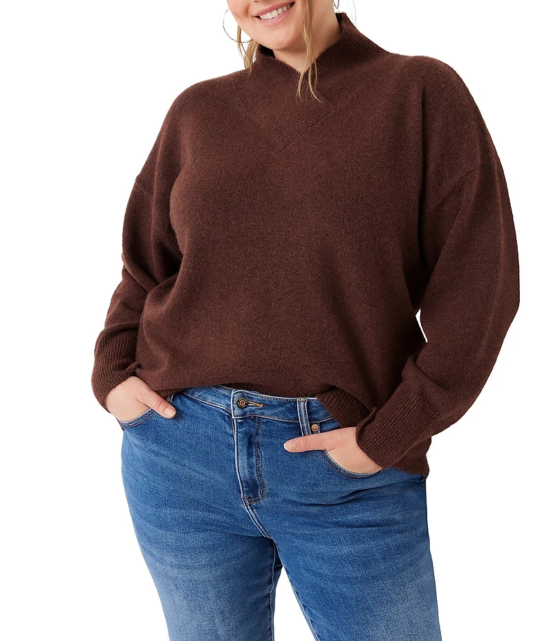 Karen Kane Plus Size Shawl Collar Long Sleeve Sweater