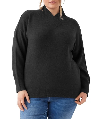 Karen Kane Plus Size Shawl Collar Long Sleeve Sweater