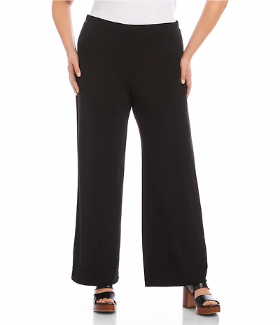 Karen Kane Plus Size Travel Jersey Knit Wide Leg Pull-On Pants