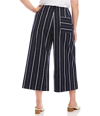 Karen Kane Plus Size Yarn-Dyed Stripe Cropped Pants