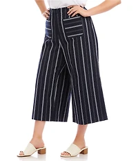 Karen Kane Plus Size Yarn-Dyed Stripe Cropped Pants