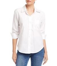 Karen Kane Point Collar 3/4 Sleeve Woven Shirt