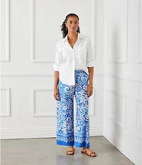 Karen Kane Point Collar 3/4 Sleeve Woven Shirt