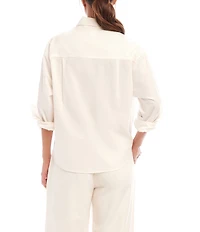 Karen Kane Point Collar Long Sleeve Tie-Front Top