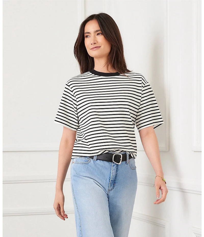 Karen Kane Ponte Knit Crew Neck Short Sleeve Tee