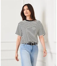 Karen Kane Ponte Knit Crew Neck Short Sleeve Tee