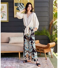 Karen Kane Printed Wide Leg Pants