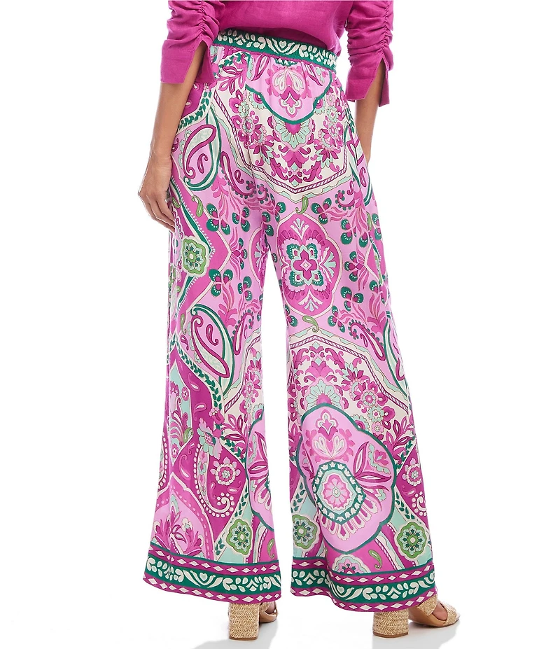 Karen Kane Printed Wide-Leg Pull-On Pants