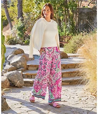 Karen Kane Printed Wide-Leg Pull-On Pants