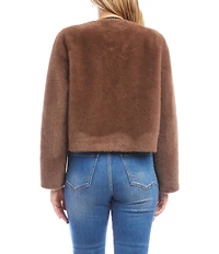 Karen Kane Reversible Faux Fur Open Front Jacket