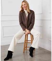 Karen Kane Reversible Faux Fur Open Front Jacket