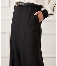 Karen Kane Rhinestone Embellished High Rise Wide Leg Trouser Pants