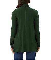 Karen Kane Ribbed Drape Front Long Sleeve Cardigan