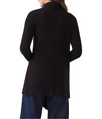 Karen Kane Ribbed Drape Front Long Sleeve Cardigan