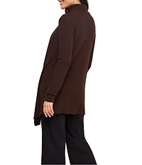 Karen Kane Ribbed Drape Front Long Sleeve Cardigan